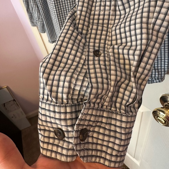 Columbia Men’s Long-Sleeve Button-Down Plaid Shirt Size XXL White/Green-Blue - Picture 6 of 8